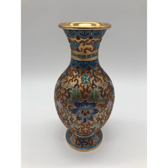 Chinese Champleve Cloisonné Vase - Picture 2 of 7